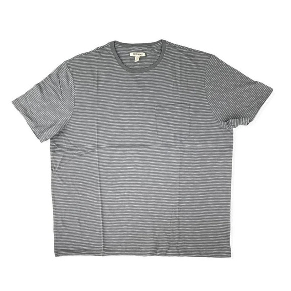 GoodthReads  Stripe Gray/White Short Sleeve Plus Size XXL Men's T-Shirt - Picture 2 of 8